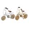 Gold and Silver Metal Vintage Bicycle Sculpture Set